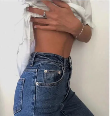 2020 spring and autumn new single-breasted jeans women's pencil pants trend tight high waist multi-button design pencil pants