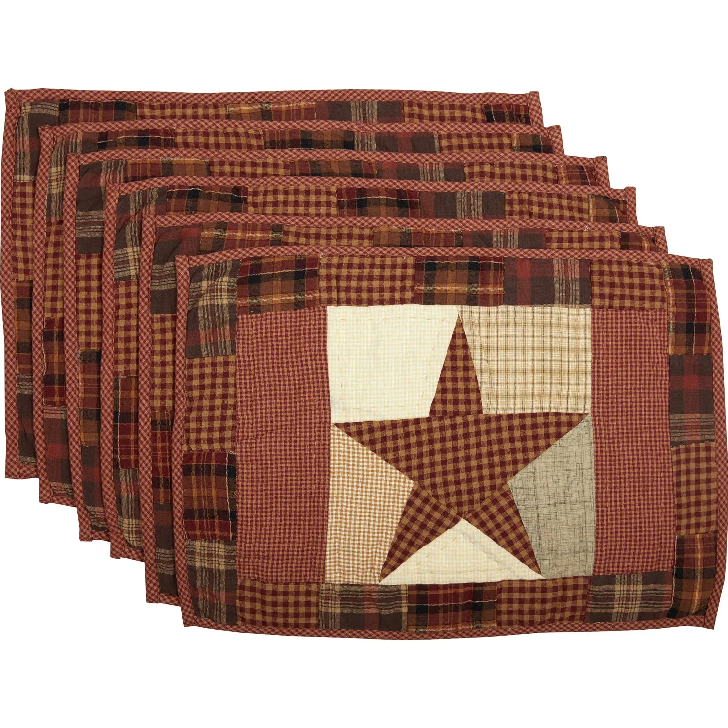 Abilene Star Quilted Placemat Set of 6 12x18