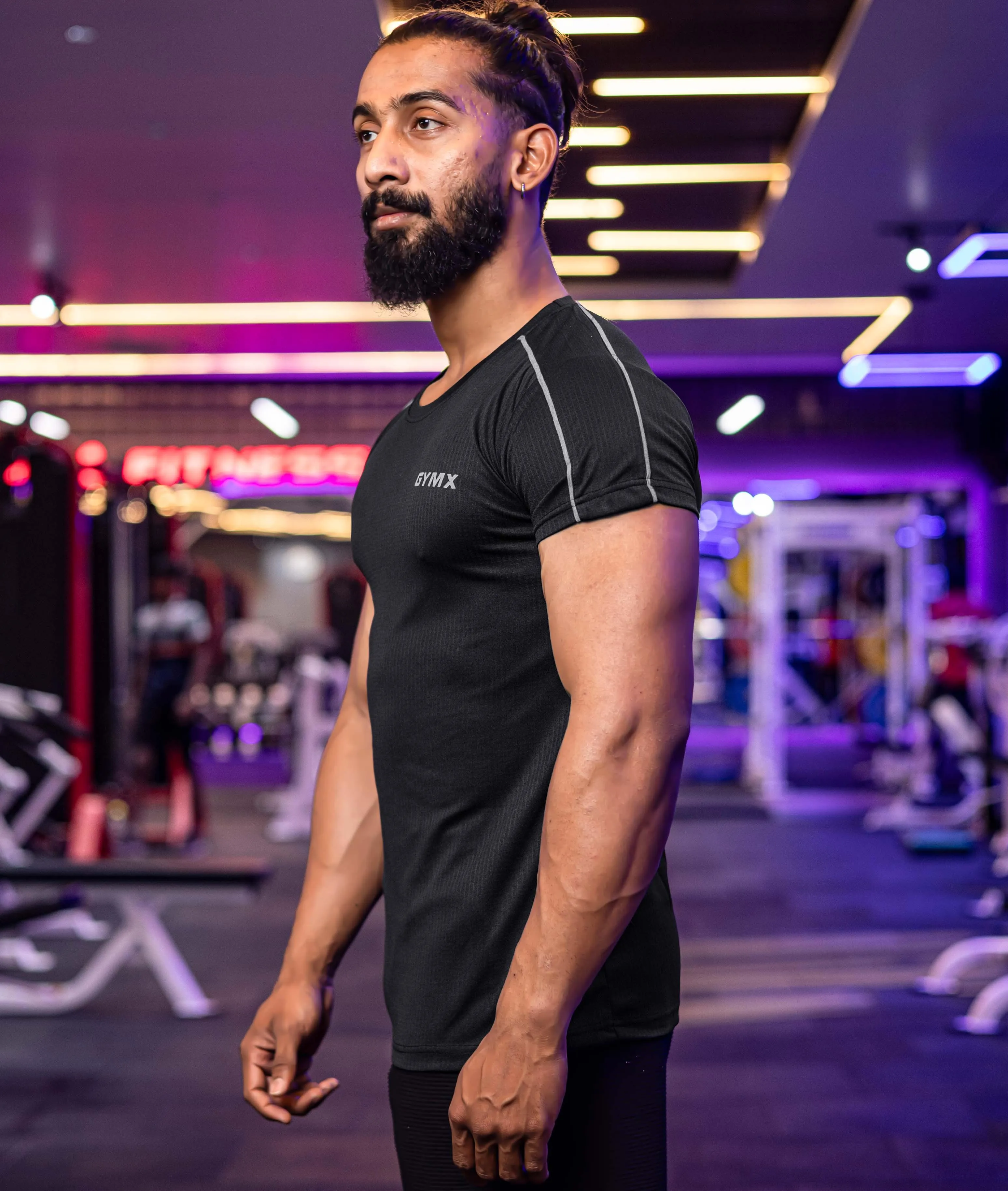 Active Air Checks GymX Tee: Elite Black - Sale