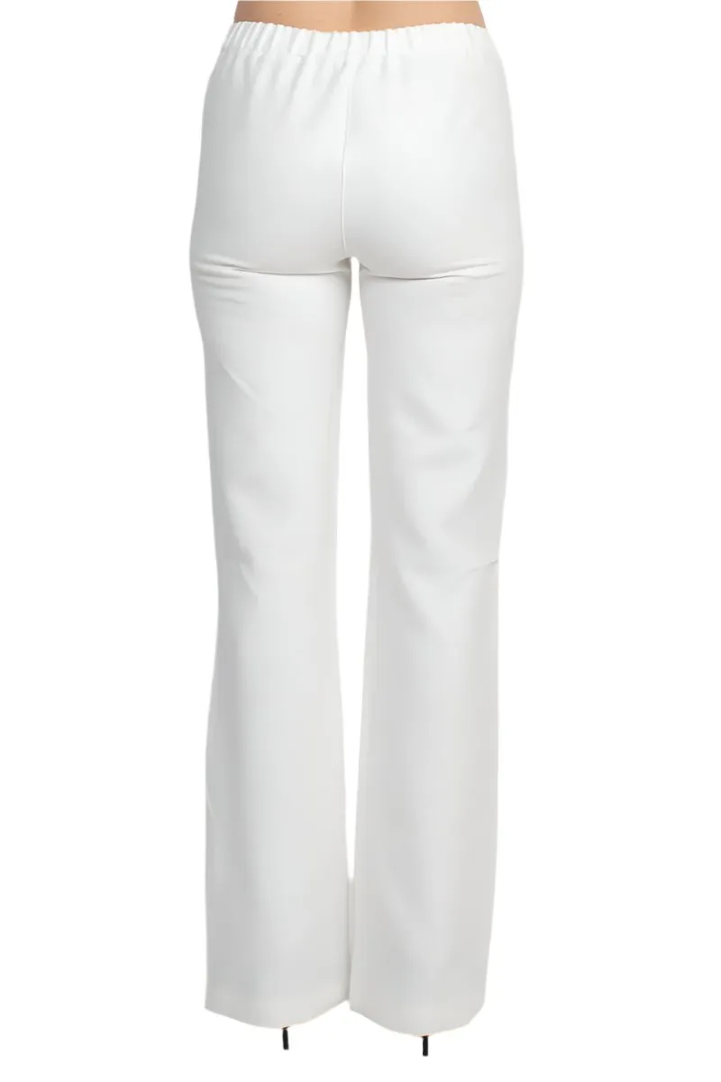 Alberto Makali Mid Banded Waist Straight Crepe Pant