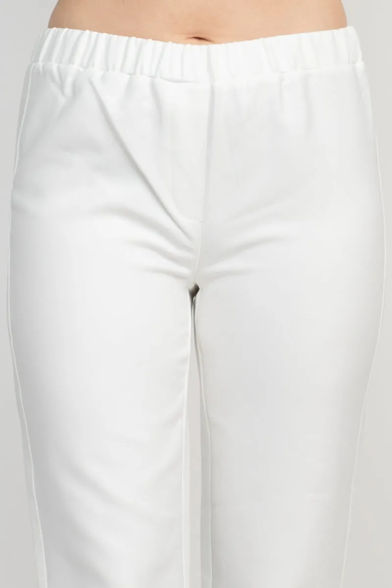 Alberto Makali Mid Banded Waist Straight Crepe Pant