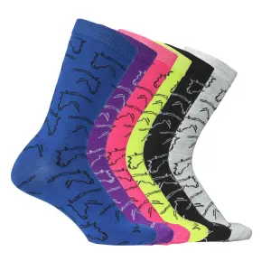 AWST Int'l Ladies Horse Heads Crew Socks - 6 pack