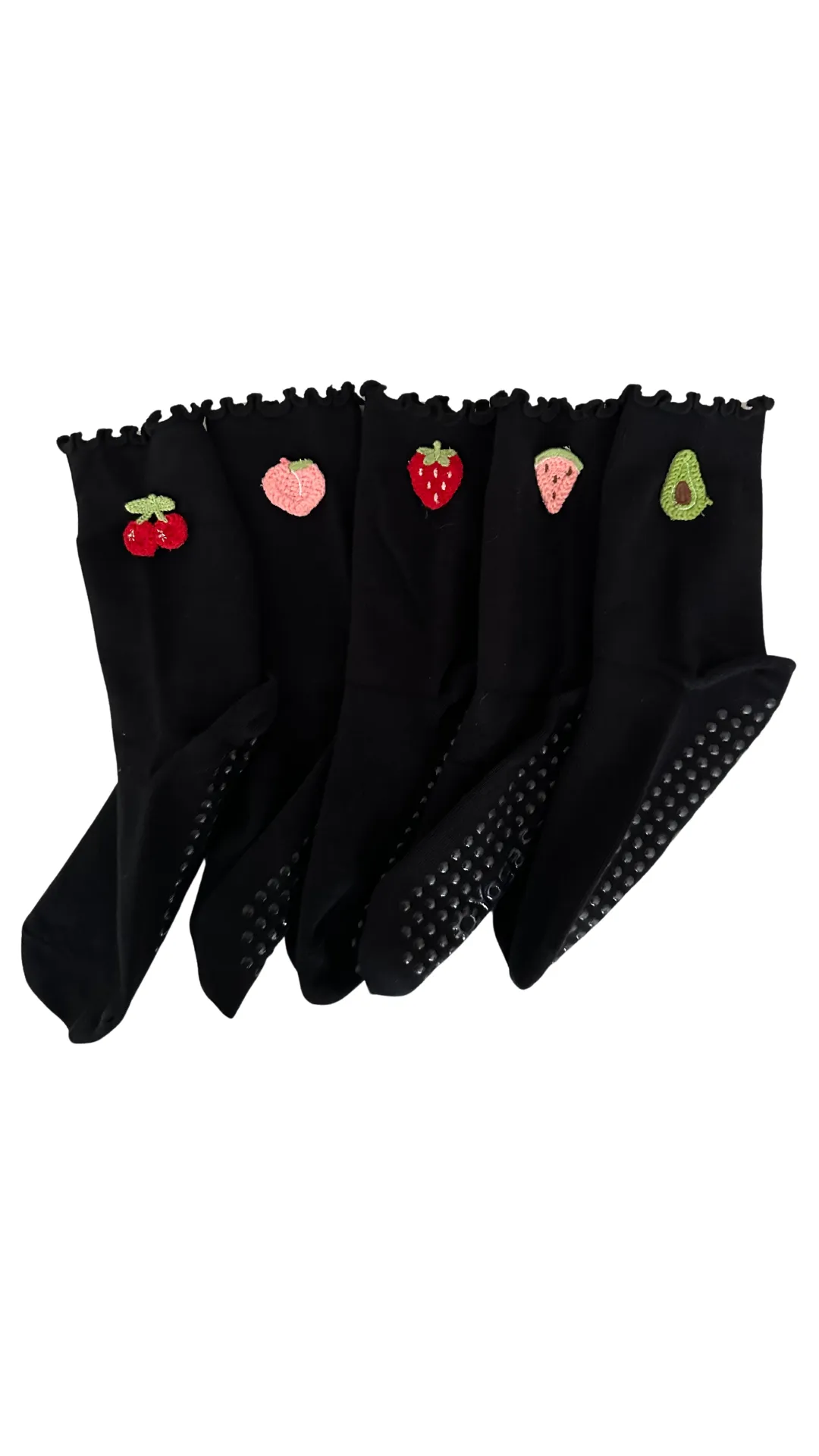 Black trendy non slip girp socks for Barre/Pilates/Yoga Grip Socks