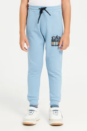 Boys Blue Side Print Active Pant