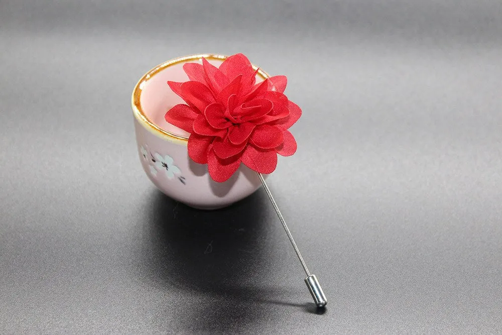 Cerise Flower Lapel Pin