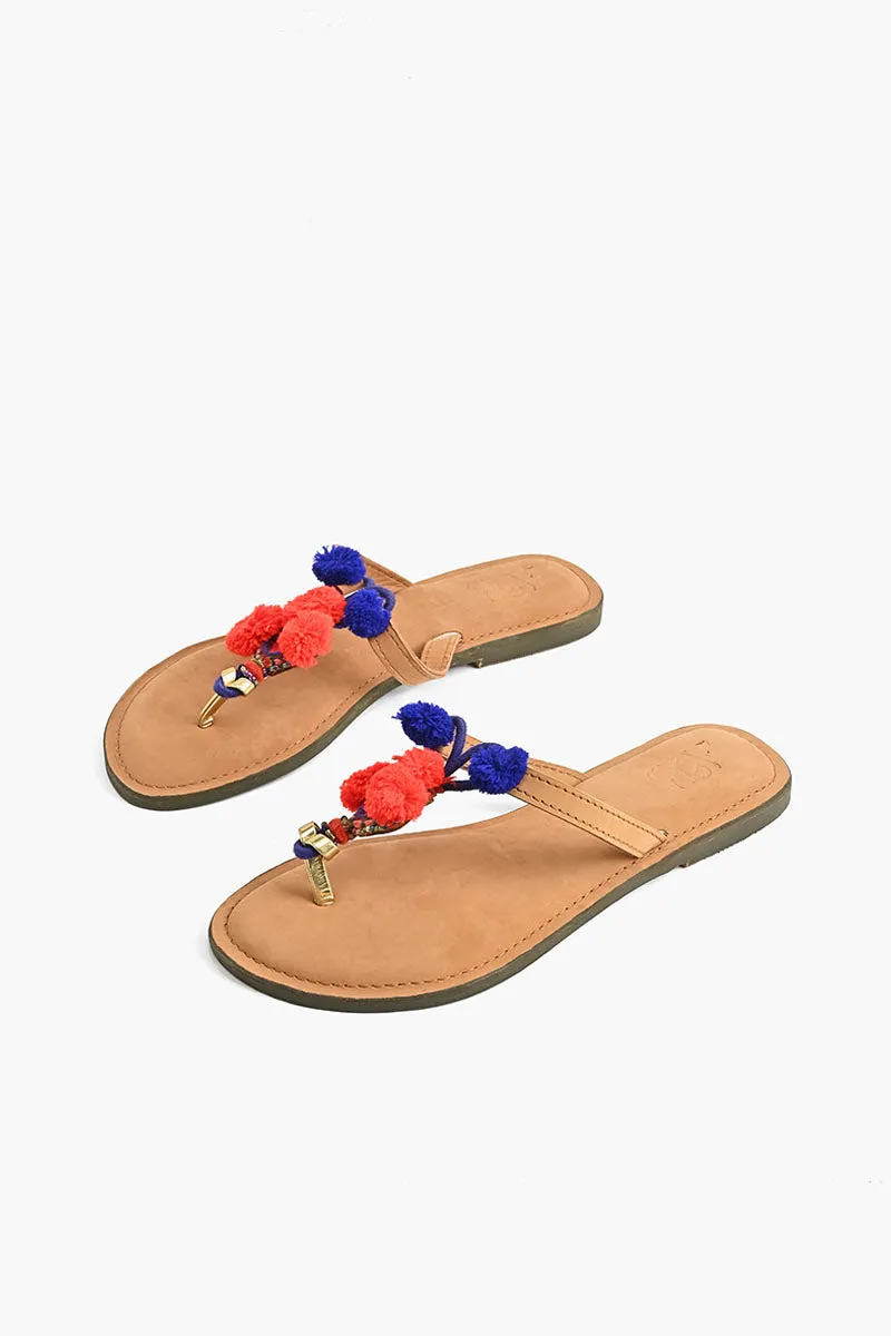 Fiesta Pompom & Mirror Sliders | Boho Sliders