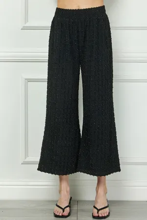 Glitter Textured Detail Cropped Pants