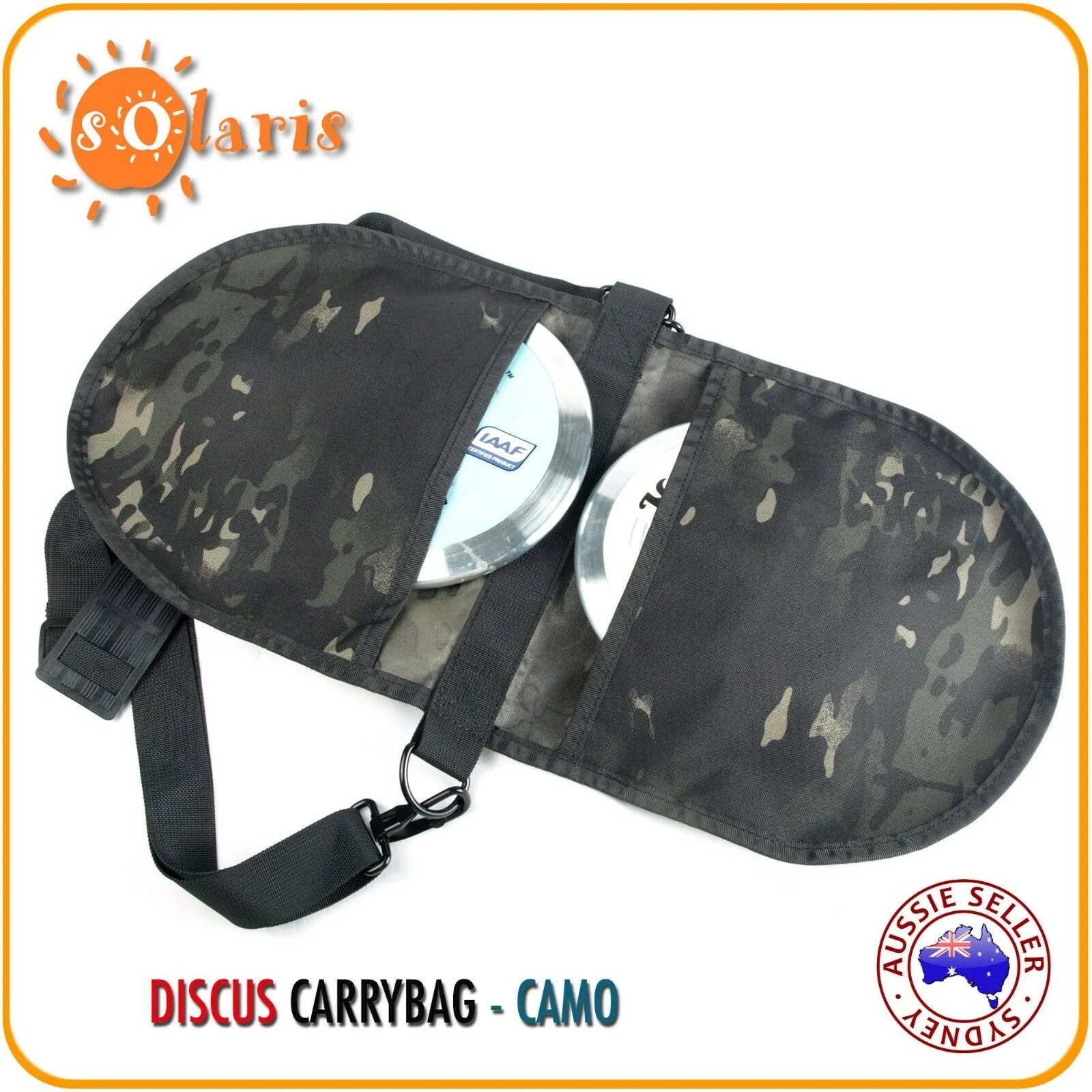 Heavy Duty 2 Discus Carry Bag with Shoulder Strap  - CAMO