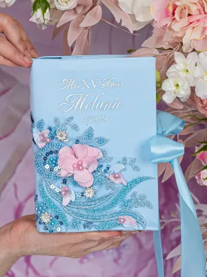 Light Blue with Pink Quinceanera Biblia (English version)