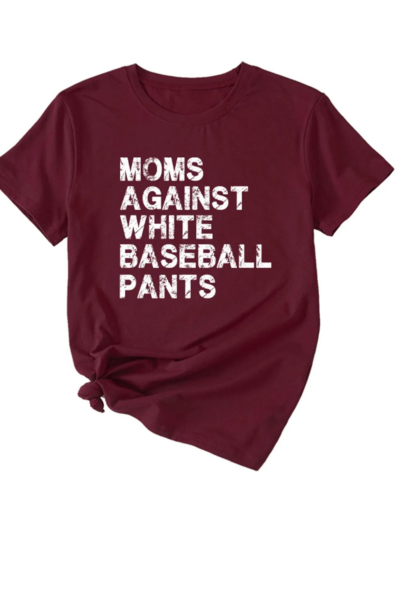 Moms Against With Baseball Pants Print T-shirt