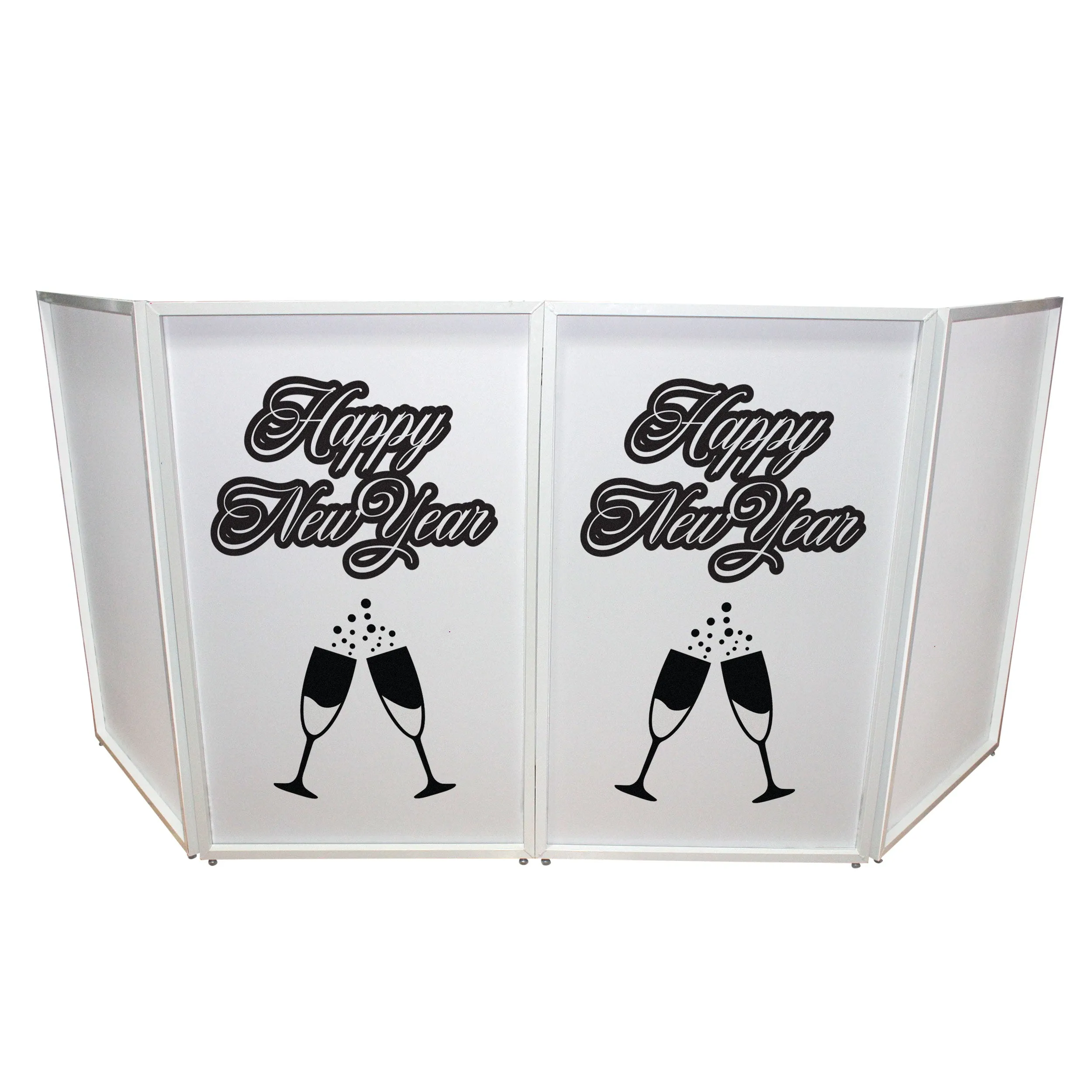 ProX XF-SNYTOAST New Year Toast Design Enhancement Scrim - Black Script on White | Set of Two