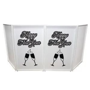 ProX XF-SNYTOAST New Year Toast Design Enhancement Scrim - Black Script on White | Set of Two