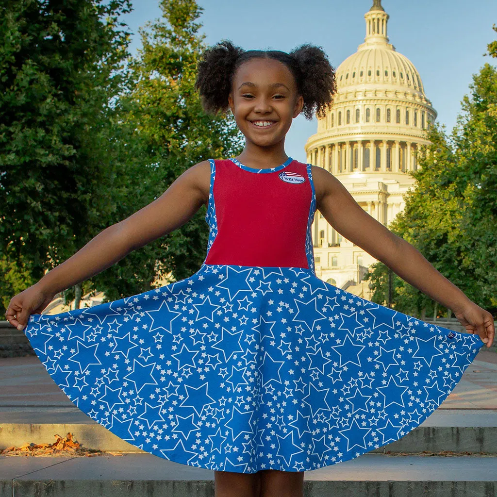 "I Will Vote" Star-Spangled Skater Play Dress with Pockets