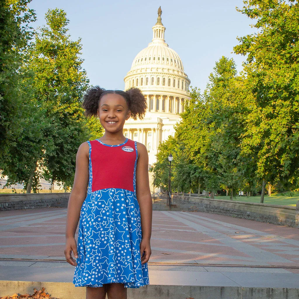 "I Will Vote" Star-Spangled Skater Play Dress with Pockets