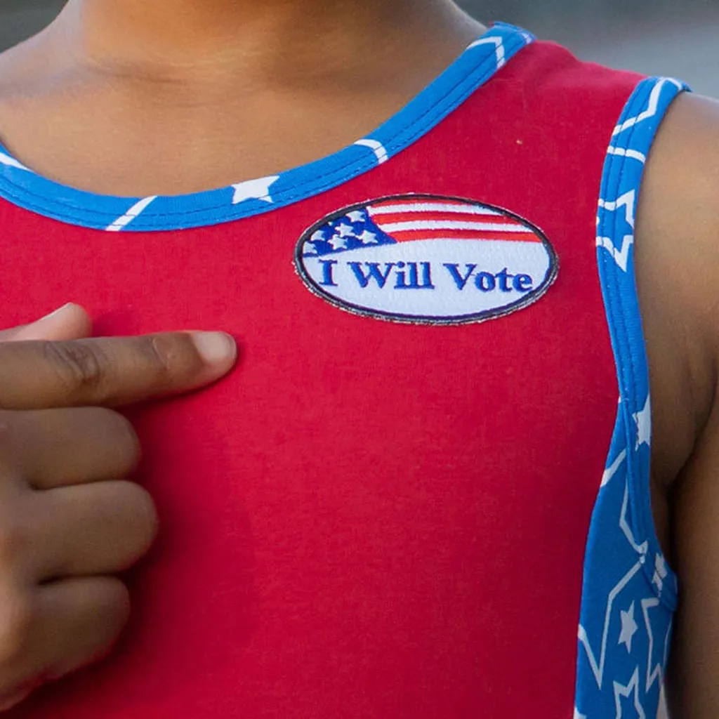 "I Will Vote" Star-Spangled Skater Play Dress with Pockets