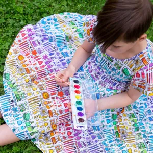 "Smarty Paints" Rainbow Art Supplies Super Twirler Dress with Pockets