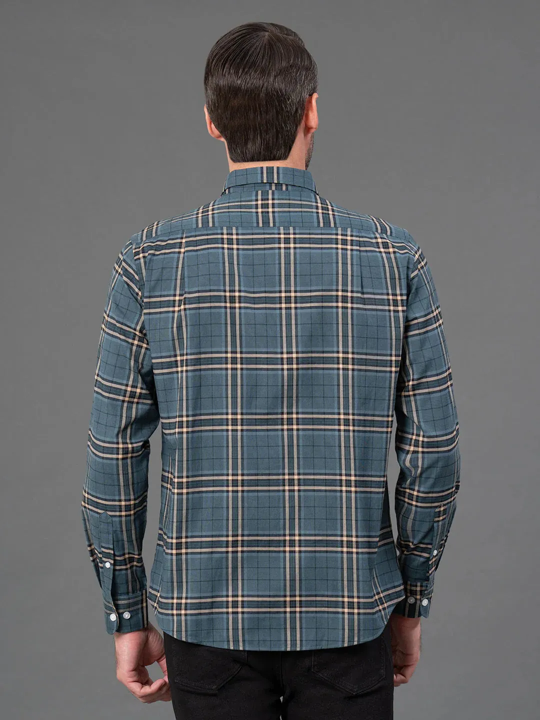 RedTape Mustard Checked Shirt for Men | Classic & Versatile