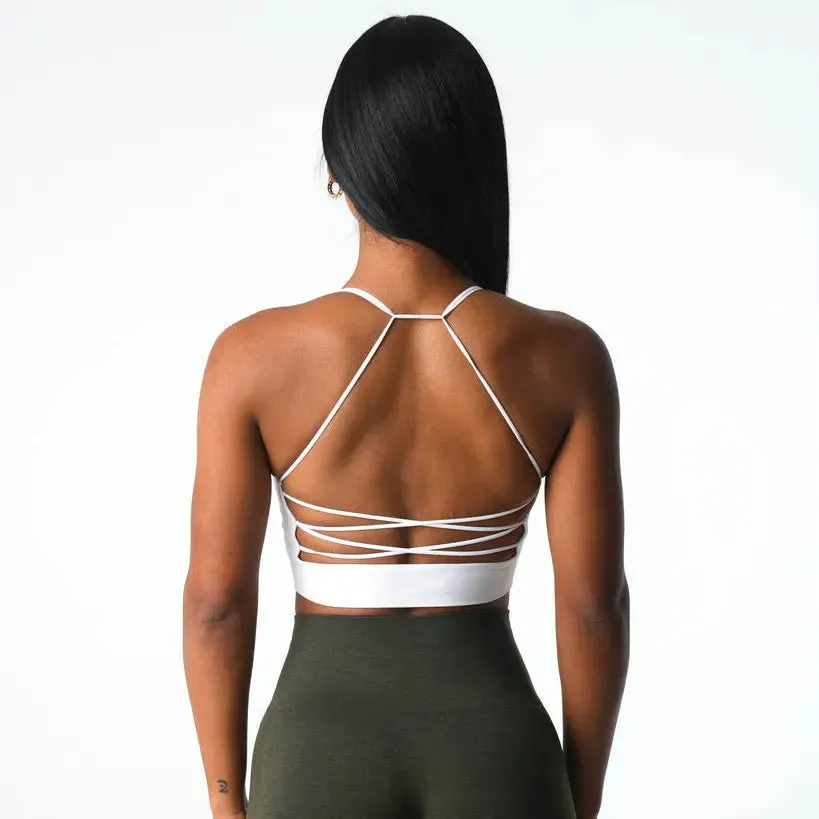 Seamless Push Up Yoga Gym Crop Top Beauty Back Fitness Top High Support Sports Bra