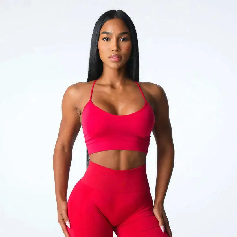 Seamless Push Up Yoga Gym Crop Top Beauty Back Fitness Top High Support Sports Bra