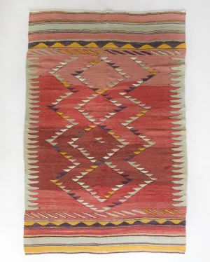 Vintage Bodrum Turnali Kilim Rug 4'4"x8'