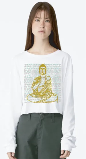 Vintage Buddha Mid Crop Long Sleeve Tee