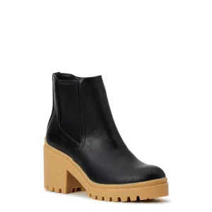 Women's Block Heel Lug Sole Chelsea Boots