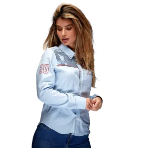 Women's Gulf Racing Button-Up Shirt in Gulf Blue